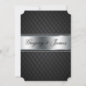 結婚式招待状エレガント、ブラックとシルバー 招待状 (正面)