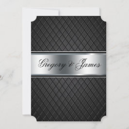 結婚式招待状エレガント、ブラックとシルバー 招待状