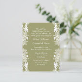 結婚式招待状オリーブグリーンヴィンテージ インビテーションポストカード (スタンド正面)