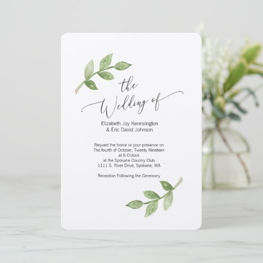 結婚式招待状オンクラフト紙リーフ 招待状 (スタンド正面)