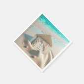 結婚式招待状オンビーチ砂 スタンダードカクテルナプキン (角)