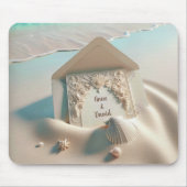 結婚式招待状オンビーチ砂 マウスパッド (正面)