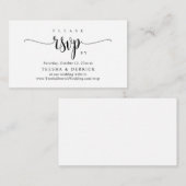 結婚式招待状オンライン返信、カリグラフィー・スクリプト エンクロージャーカード (正面/裏面)