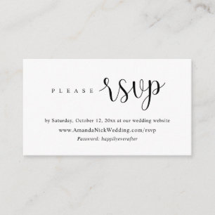 結婚式招待状オンラインRSVP、スクリプモダントカード エンクロージャーカード