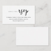 結婚式招待状オンラインRSVP、スクリプモダントカード エンクロージャーカード (正面/裏面)