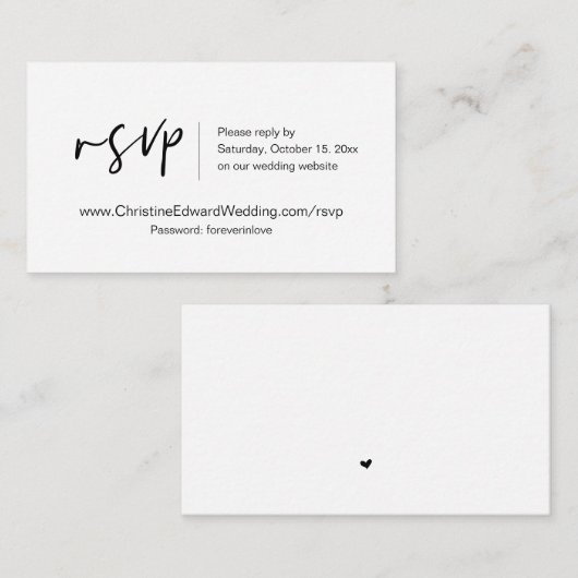 結婚式招待状オンラインRSVP、テーマカジュアルカード エンクロージャーカード (正面/裏面)