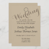 結婚式招待状カスタムテンプレートシンプルモダン 招待状 (正面/裏面)