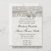 結婚式招待状カスタムホワイトレーステンプレート 招待状 (正面)