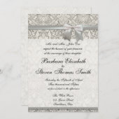 結婚式招待状カスタムホワイトレーステンプレート 招待状 (正面/裏面)