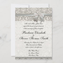 結婚式招待状カスタムホワイトレーステンプレート 招待状