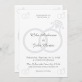 結婚式招待状カスタムリングや輪 招待状 (正面/裏面)