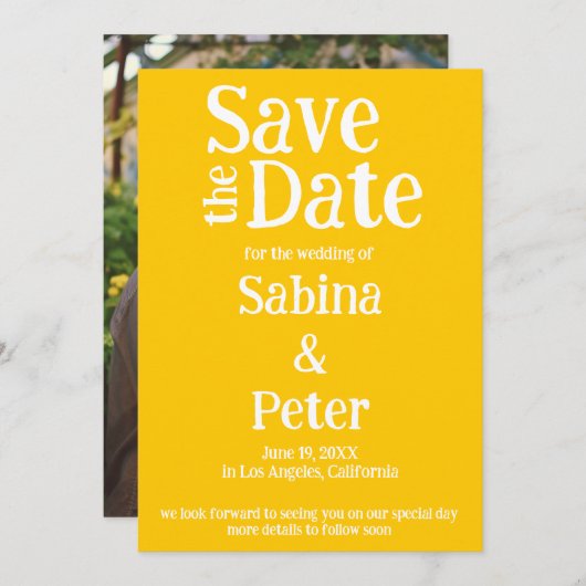 結婚式招待状カスタム写真DATEカードを保存 セーブザデート (正面/裏面)