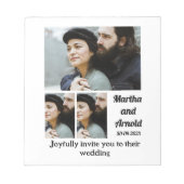 結婚式招待状カスタム3フォトコラージュ ノートパッド (正面)