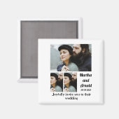 結婚式招待状カスタム3フォトコラージュ マグネット (正面/裏面)