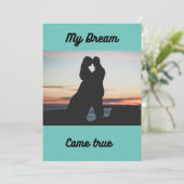 結婚式招待状カップルとサンセットカスタマイズ 招待状 (スタンド正面)