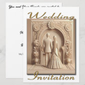 結婚式招待状カップルのアーチ 招待状 (正面/裏面)