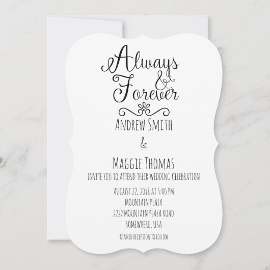 結婚式招待状カップルのシルエット 招待状 (裏面)