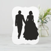 結婚式招待状カップルのシルエット 招待状 (スタンド正面)
