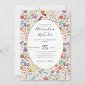 結婚式招待状カラフルフラワーズ春フローラ 招待状 (正面)