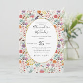 結婚式招待状カラフルフラワーズ春フローラ 招待状 (スタンド正面)