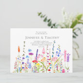 結婚式招待状カラフルワイルドフラワー水色 招待状 (スタンド正面)