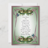 結婚式招待状カラユリと蝶 招待状 (正面)