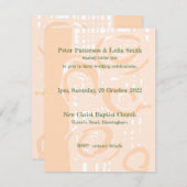 結婚式招待状カルチャーモザイクフローラピーチ (正面/裏面)