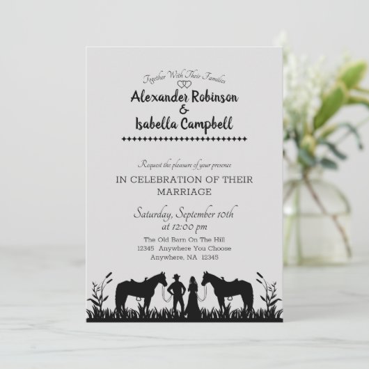 結婚式招待状カントリーウェディングホースデザイン 招待状 (スタンド正面)