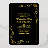 結婚式招待状カードゴールドフォイルデザインテンプレート 箔招待状 (正面)