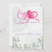 結婚式招待状カードサイズ： 5" x 7" 招待状 (裏面)