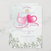 結婚式招待状カードサイズ： 5" x 7" 招待状 (正面/裏面)