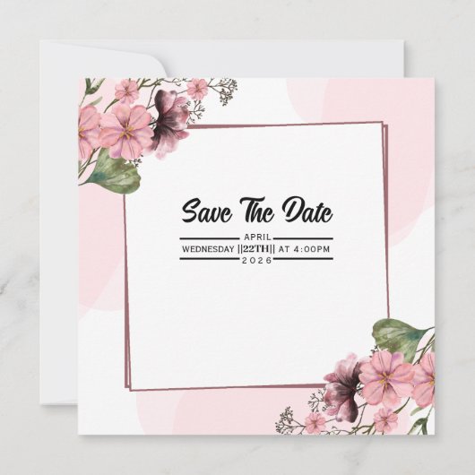 結婚式招待状カードデザインテンプレート 招待状 (裏面)