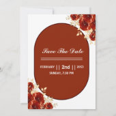 結婚式招待状カードフローラデザインテンプレート 招待状 (裏面)