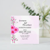 結婚式招待状カード正方形ベクトルテンプレート 招待状 (スタンド正面)