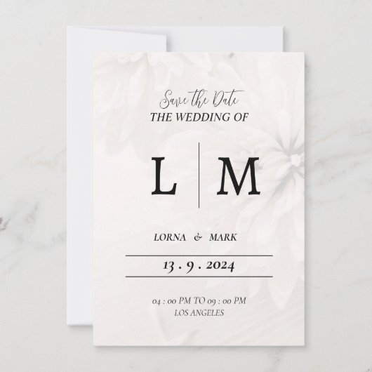 結婚式招待状カード白封筒 サンキューカード (正面)