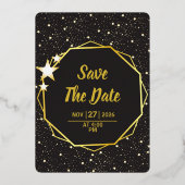 結婚式招待状カード金ゴールド高級ゴールドフォイル 箔招待状 (裏面)