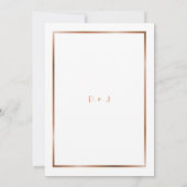 結婚式招待状カード，アールデコ，白，ピンク金ゴールド 招待状 (裏面)