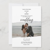 結婚式招待状カード | クラシック ブラック&ホワイト 招待状 (正面)