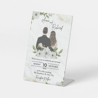 結婚式招待状カード 台座サイン