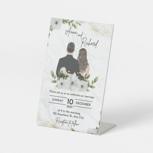 結婚式招待状カード 台座サイン (正面)