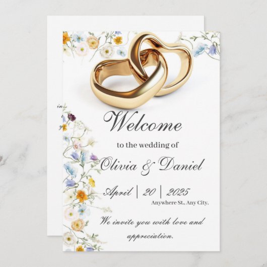 結婚式招待状カード 招待状 (正面/裏面)