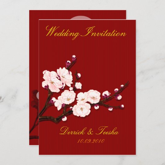 結婚式招待状カード:東洋スタイル 招待状 (正面/裏面)