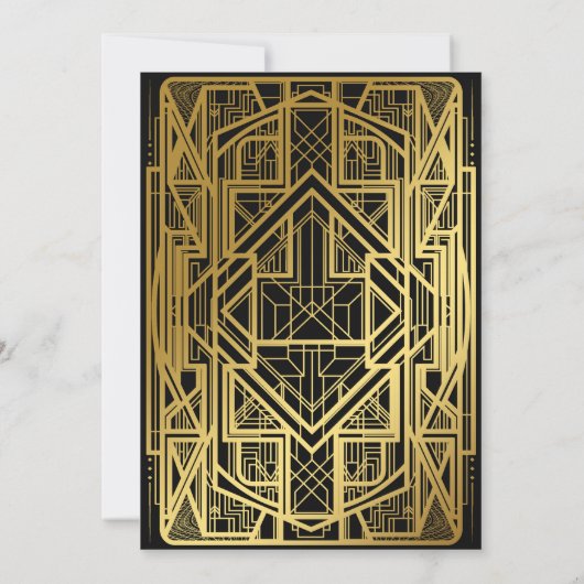 結婚式招待状カード,素晴らしギャツビー,金ゴールドブラック2 招待状 (裏面)