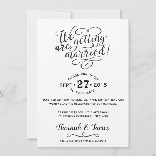 結婚式招待状クラシカルカード – クラフト紙 招待状 (正面)