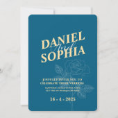 結婚式招待状クラシックブルー 招待状 (正面)