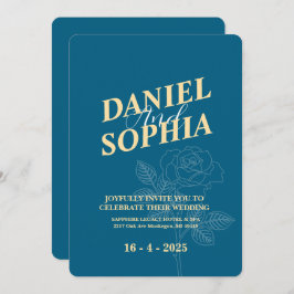 結婚式招待状クラシックブルー 招待状