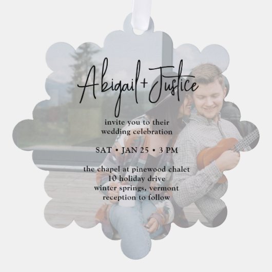 結婚式招待状クリスマスオーナメントホリデーカード オーナメントカード (正面)