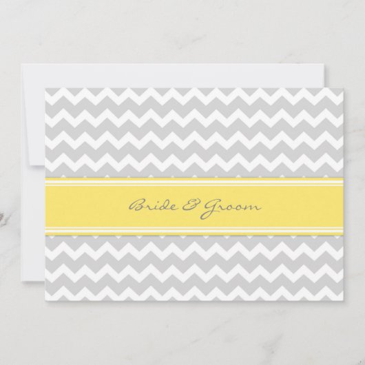 結婚式招待状グレーイエローシェブロン 招待状 (正面)
