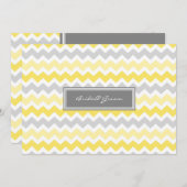 結婚式招待状グレーイエローシェブロン 招待状 (正面/裏面)