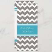 結婚式招待状グレーブルーシェブロン 招待状 (正面/裏面)